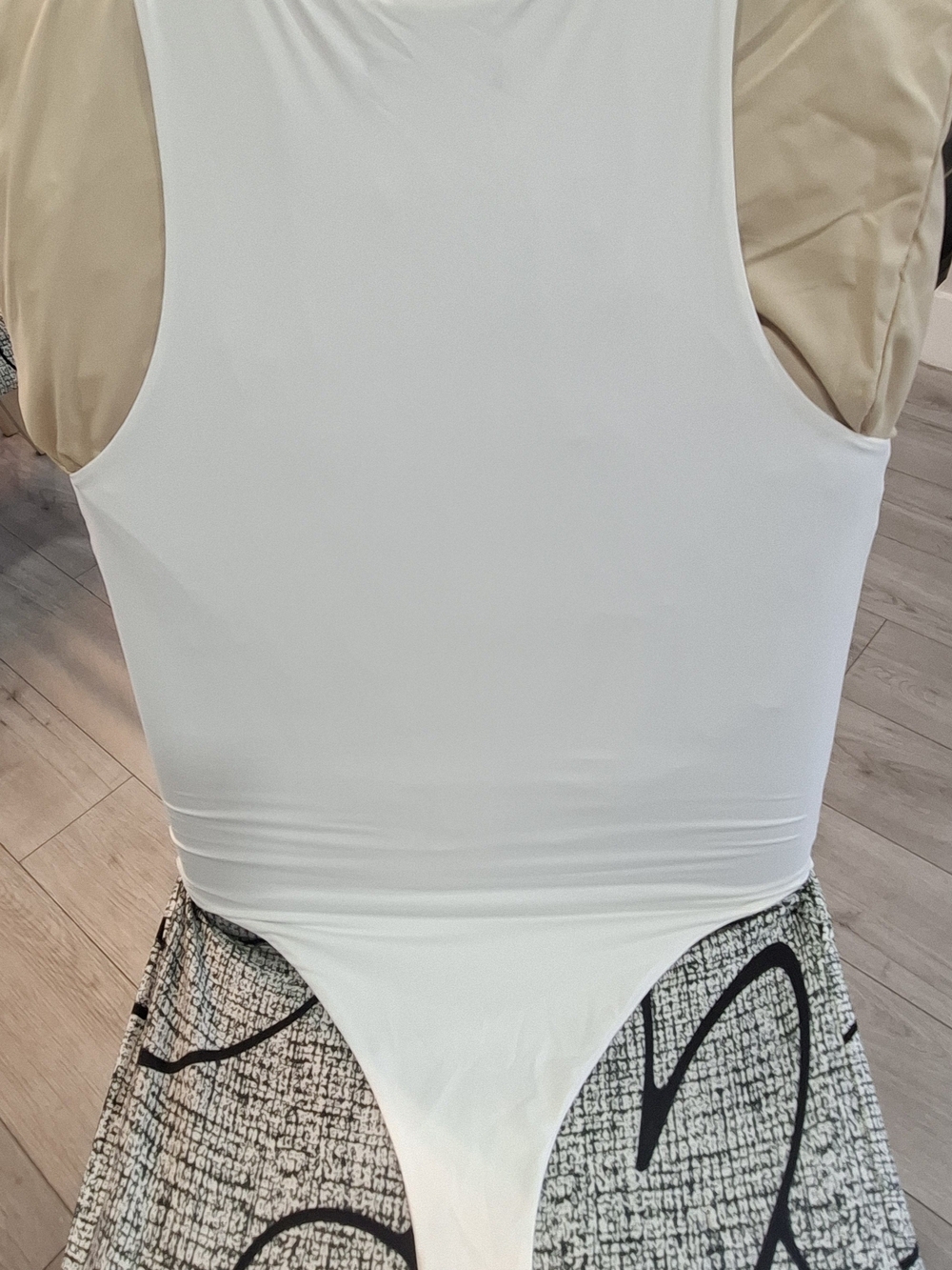 SHEIN White Ribbed Tank Bodysuit for Women - Picture 4 of 7